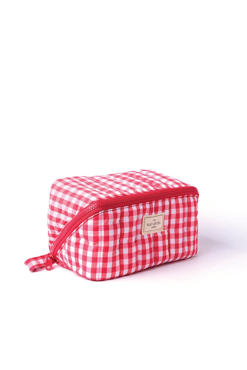 The Flat Lay Co Marshmallow Flat Lay Makeup Box Bag - Red Gingham