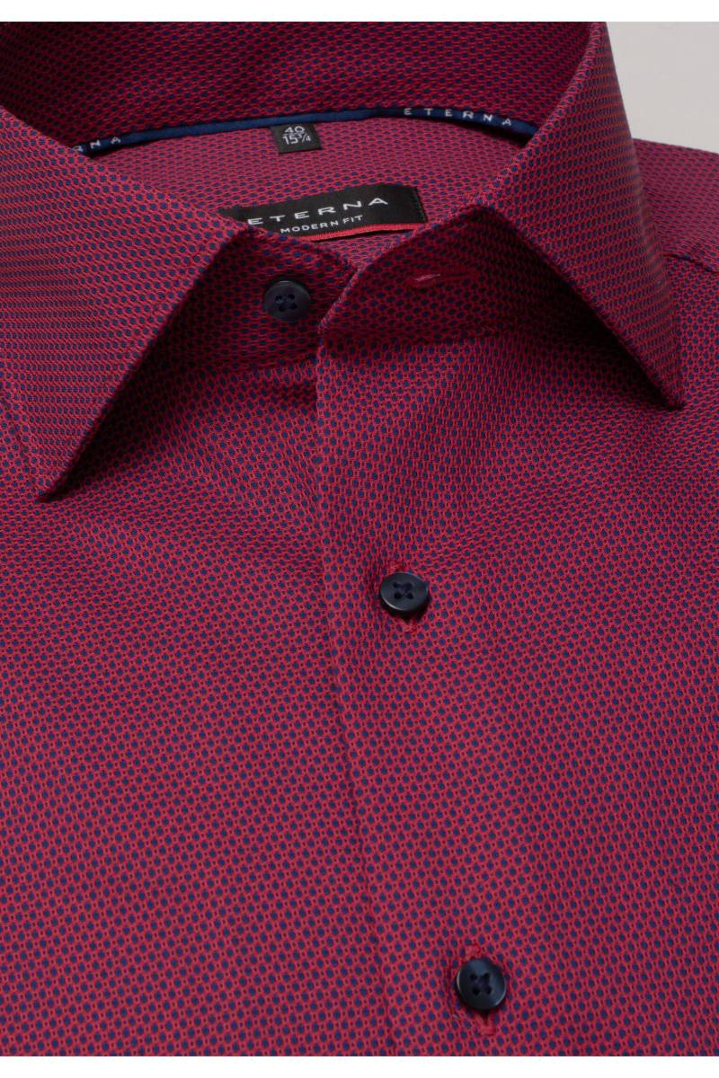 ETERNA Modern Fit Hemd rot, Strukturiert