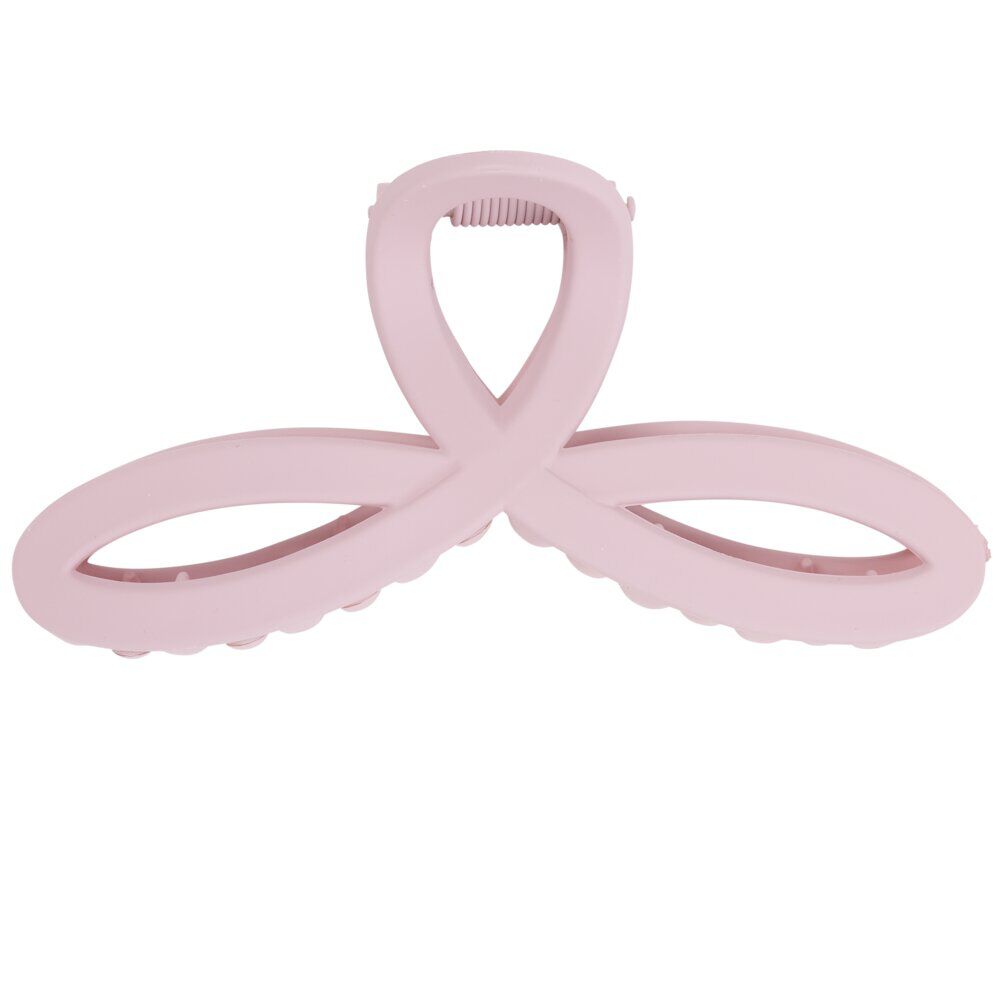 Pince cheveux plastique forme ruban rose L10cm
