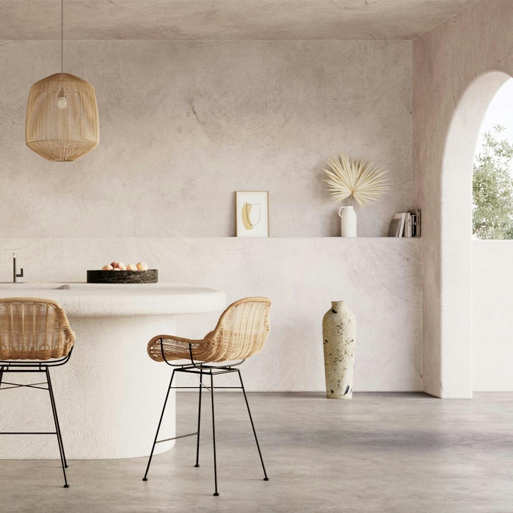 OANA - Vase blanc tacheté en terre cuite H69,5cm