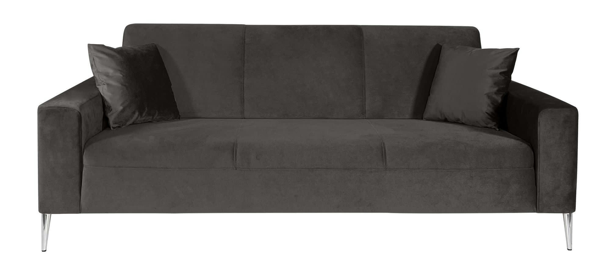 ARSENE - Canapé fixe 3 places  en tissu gris foncé