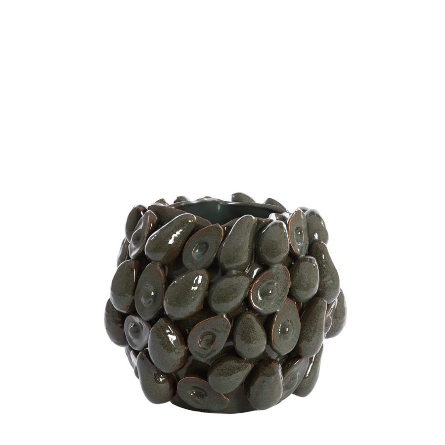 Light & Living - Avocado vaas keramiek L - bruin groen