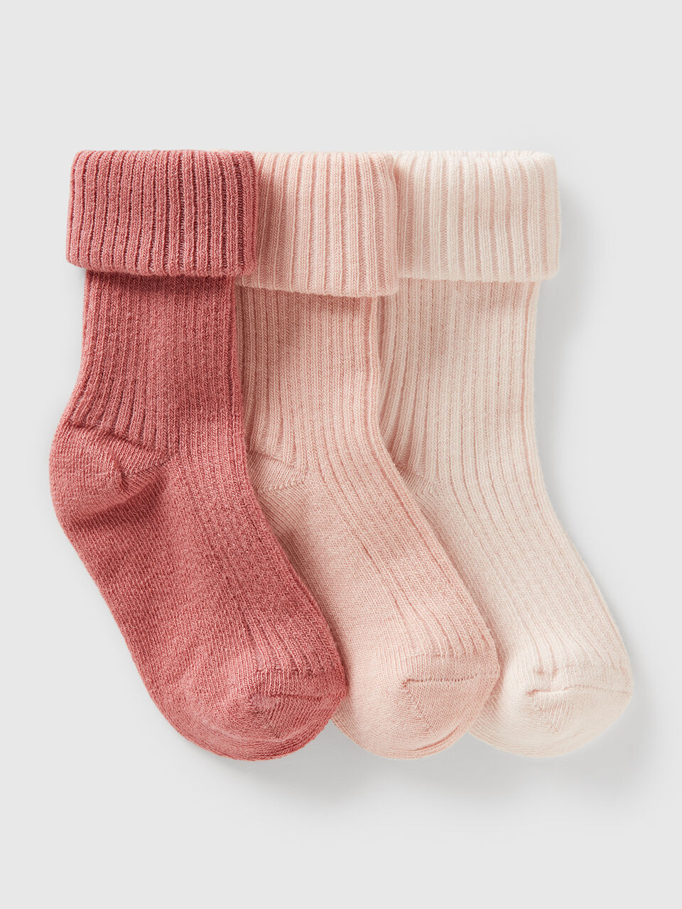 Three pairs of ribbed socks