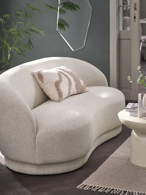 Sofa ANDRUP 3-pers. oval beige stof