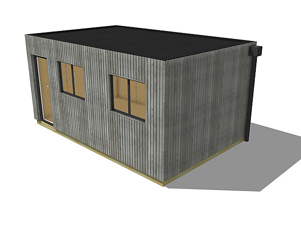 Extension maison en bois en bois 5,5 x 3,5 x 2,7 m avec plancher isolé