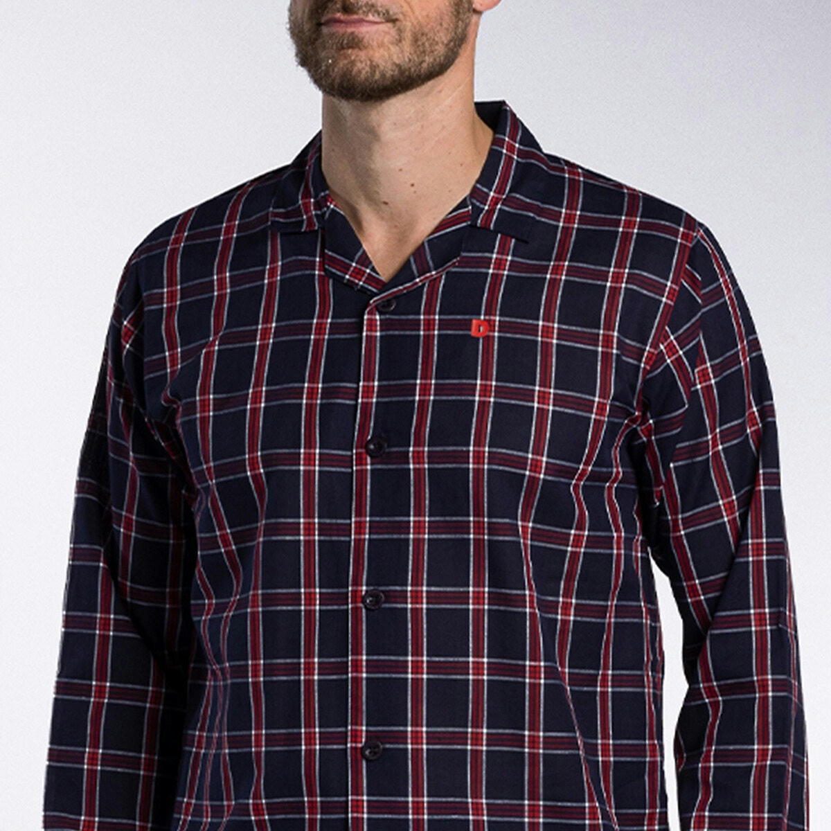 Pyjama long avec col chemise