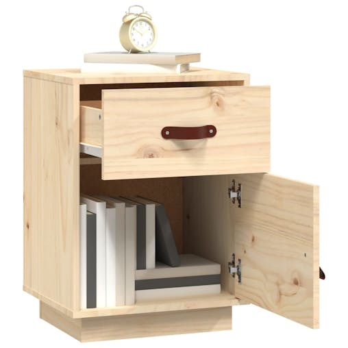 NNEVL Bedside Cabinets 2 pcs 40x34x55 cm Solid Wood Pine