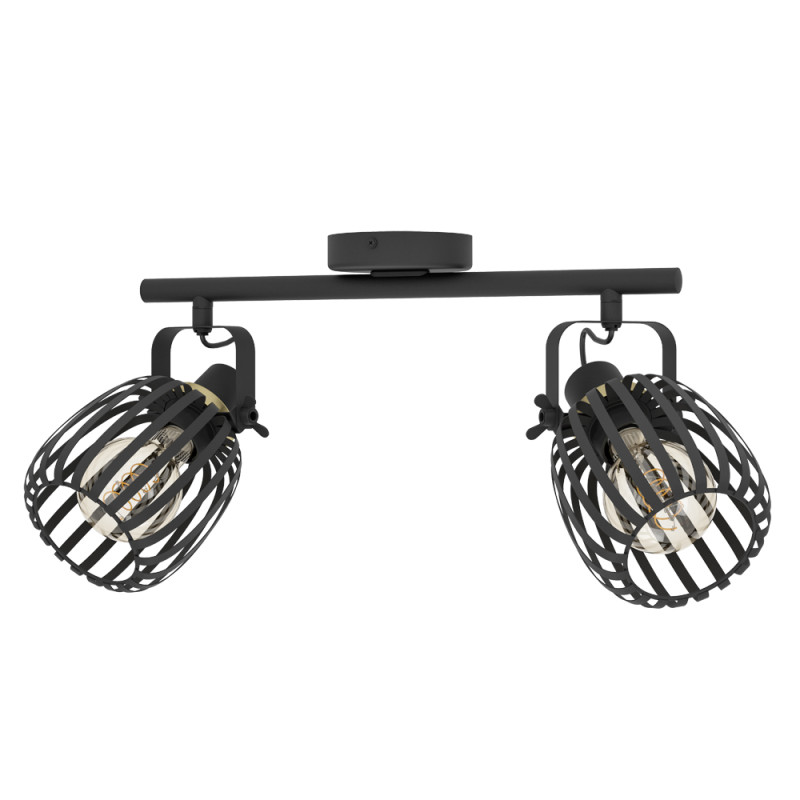 Spot Girona noir et laiton E27 2 x 40 W EGLO