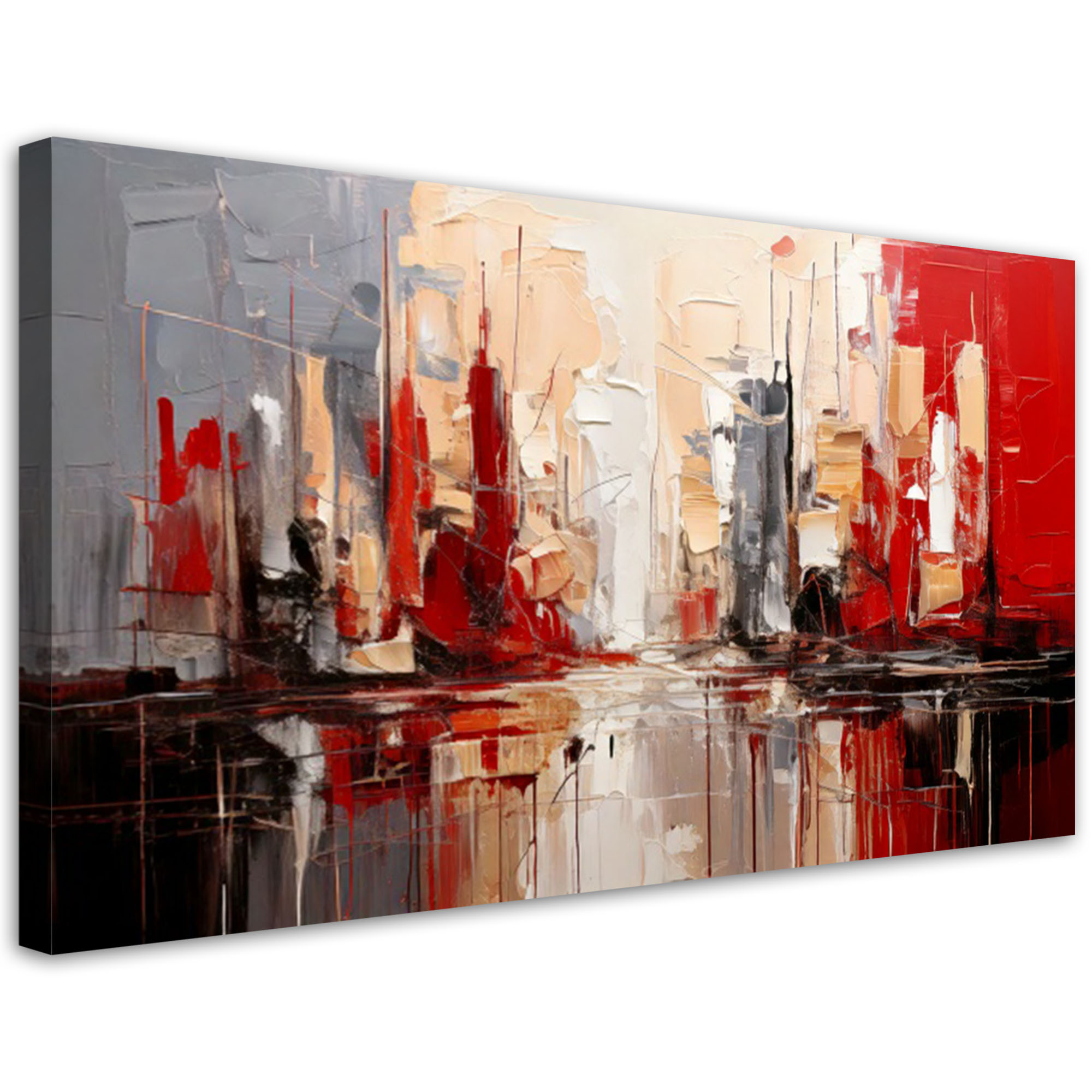 Feeby Obraz, Abstrakcyjne miasto Czerwony 80x40