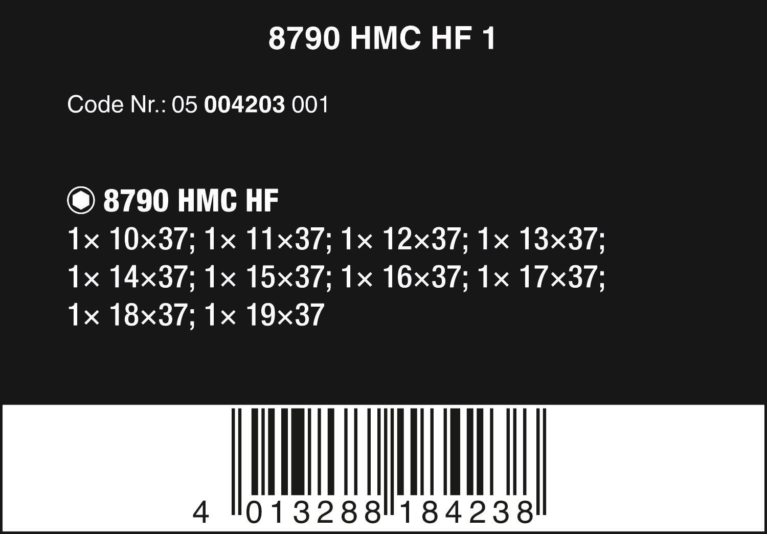 WERA 05004203001 8790 HMC HF 1 Zyklop Socket Set with 1/2 Drive, with Holding Function, 10 Pieces