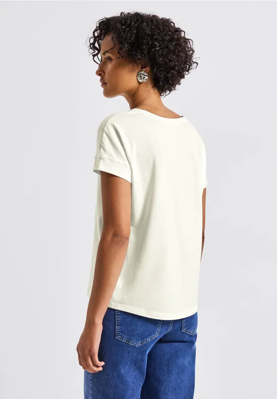 Shirt mit Wording-Stickerei