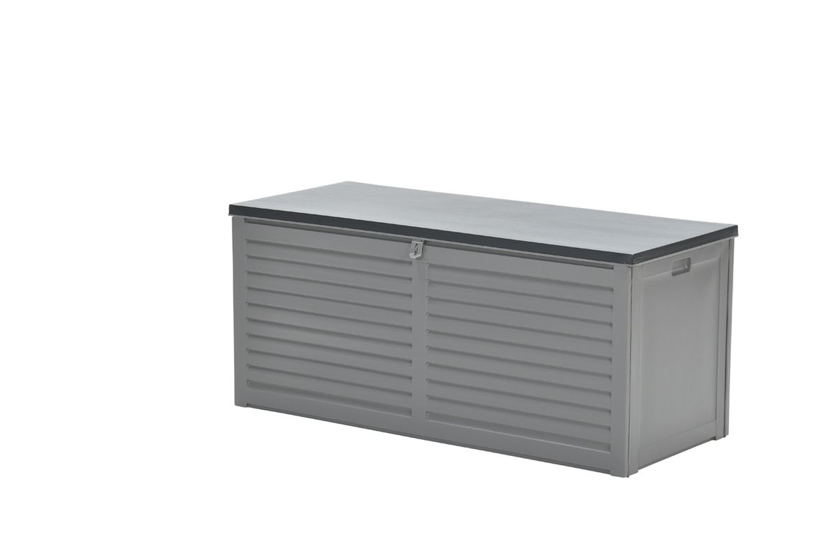 Primo kussenbox - kunststof - 490L - 146x61 cm - donkergrijs - zwart