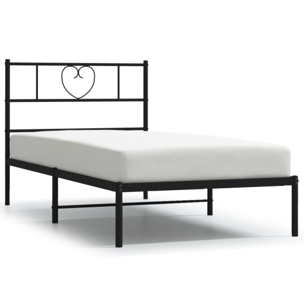 Łóżko Metalowe Czarne Rama Łóżka Ze Stelażem Do Pokoju Sypialni 90x190 cm