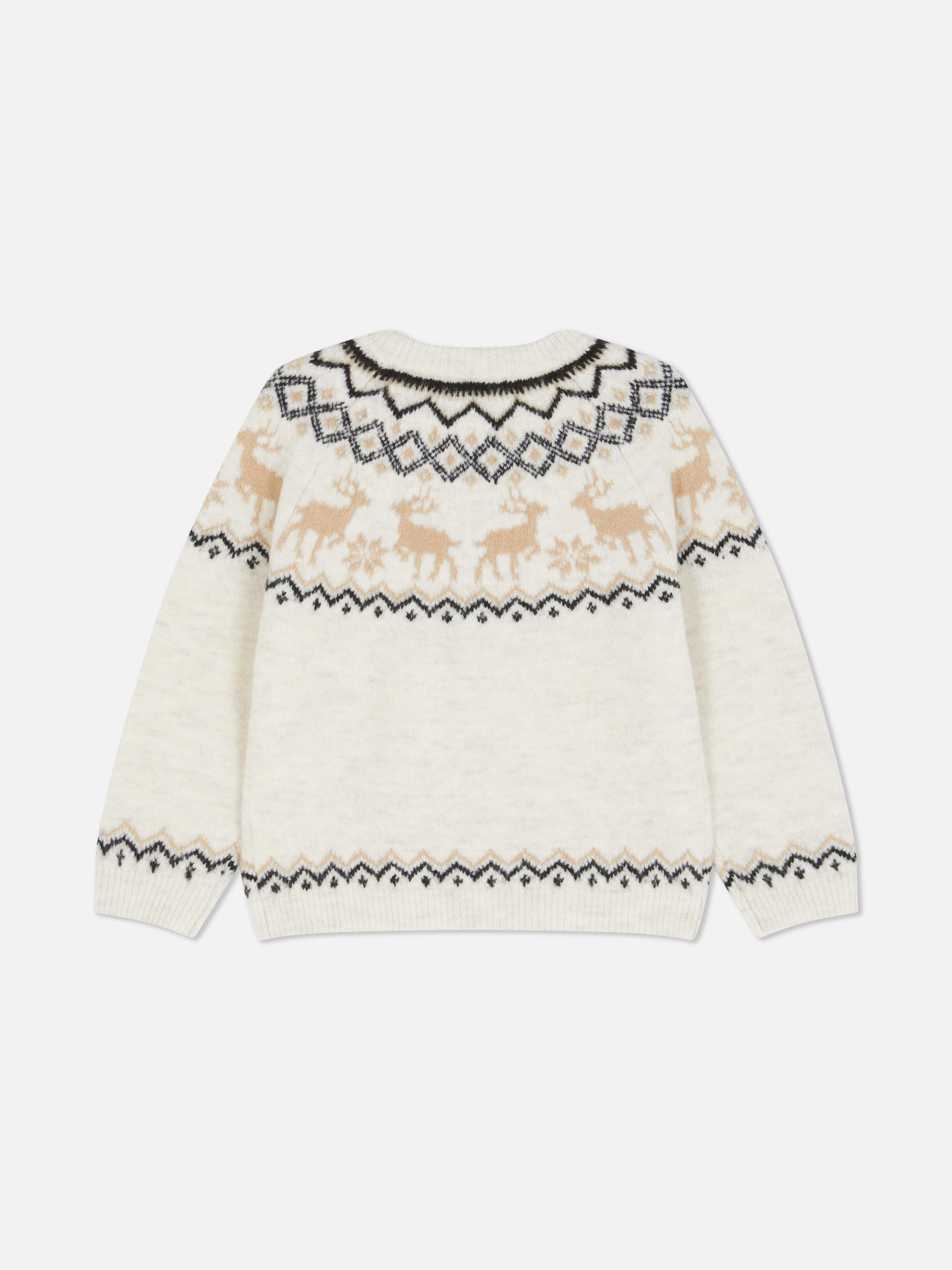 1.5-7yrs | Kid's Reindeer Fair Isle Family Christmas Sweater