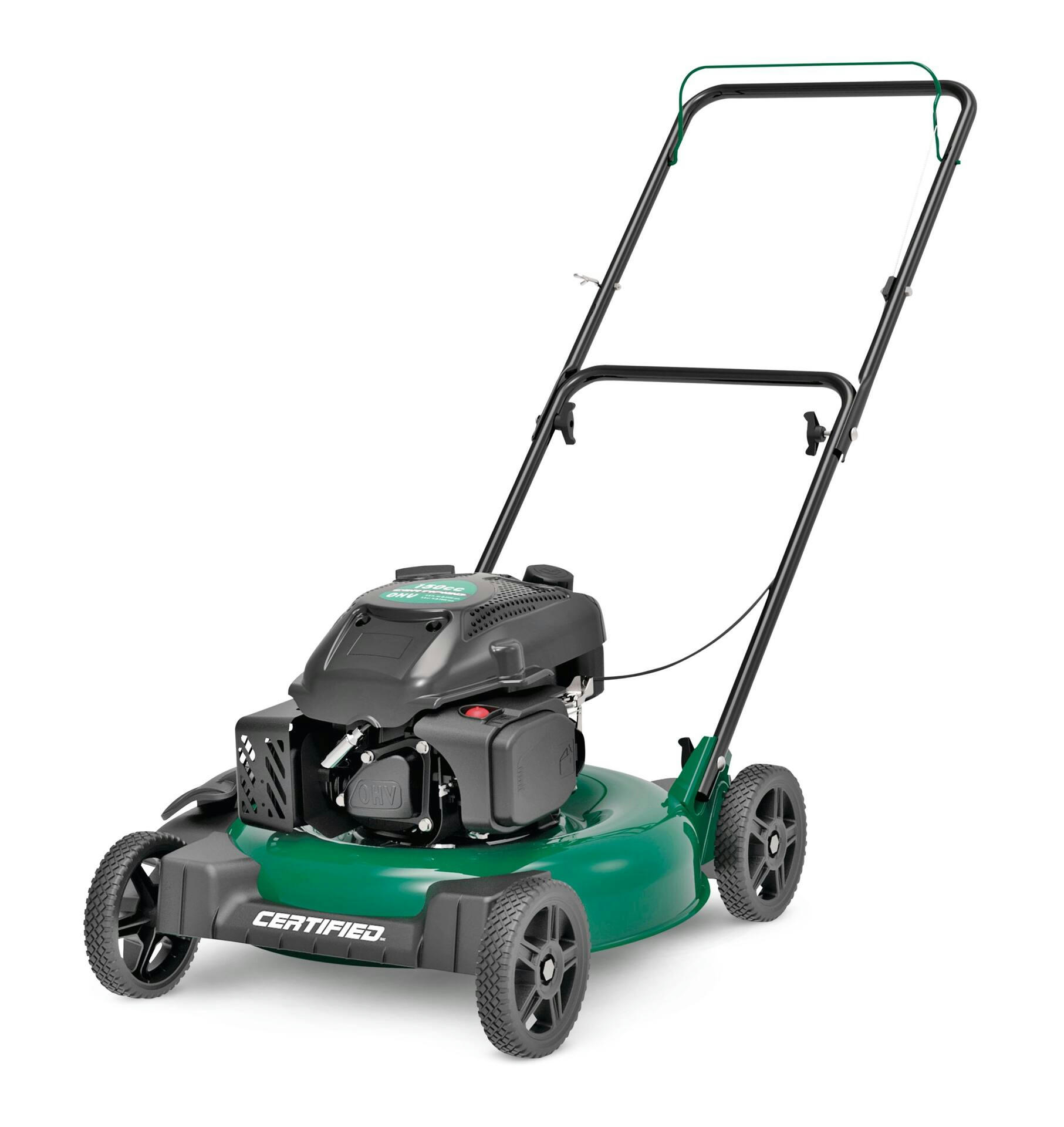 Certified 2-in-1 150cc Gas Engine Walk Behind Push Lawn Mower with Side Discharge, 21-in