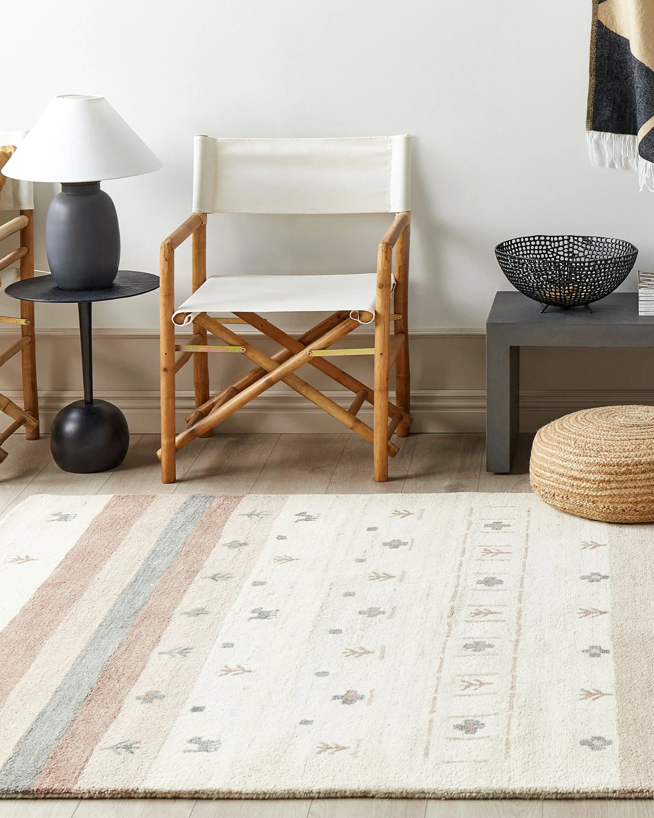 Rug KARLI Beige 160 x 230 cm Wool Gabbeh