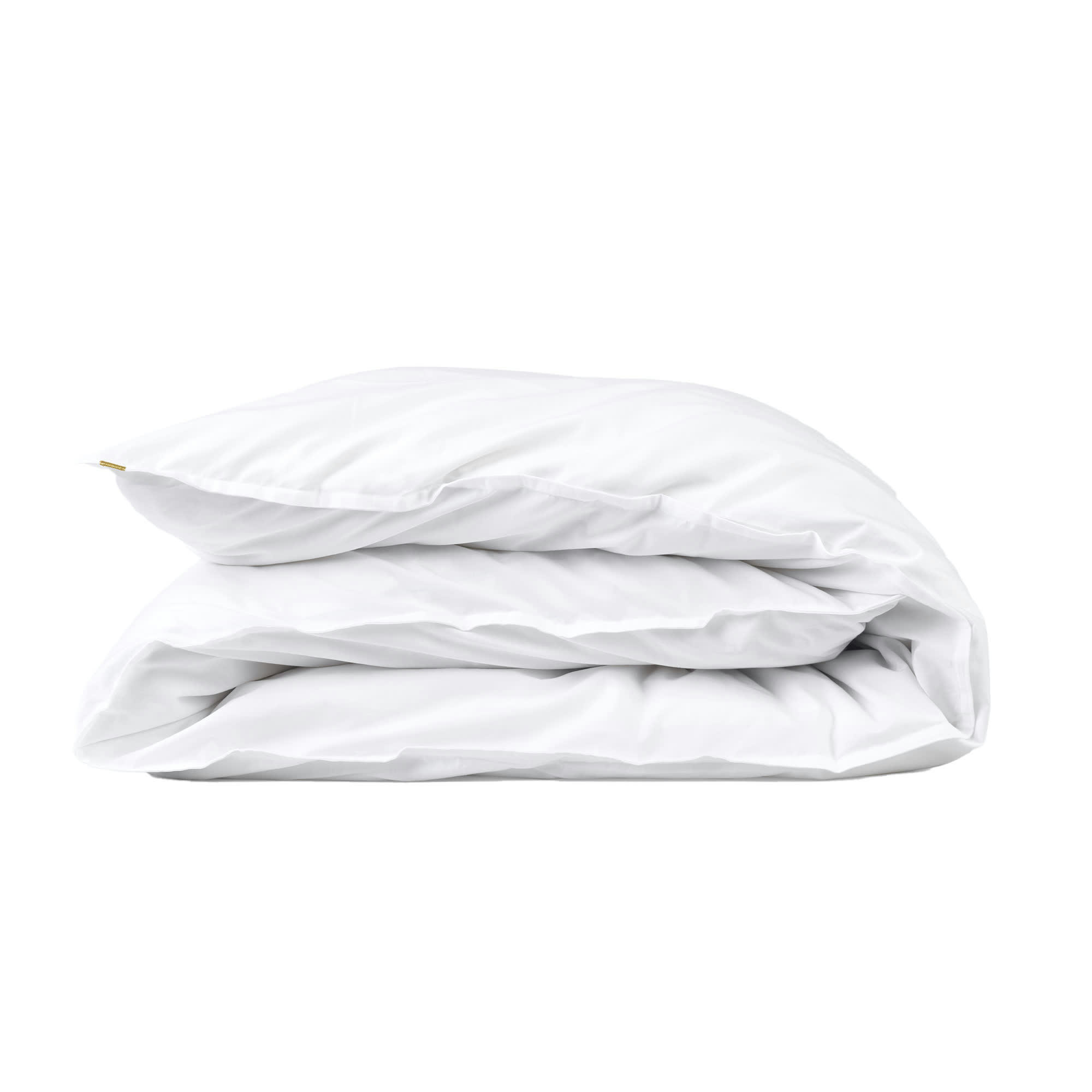 - Housse de couette en percale de coton bio blanc uni 240x260