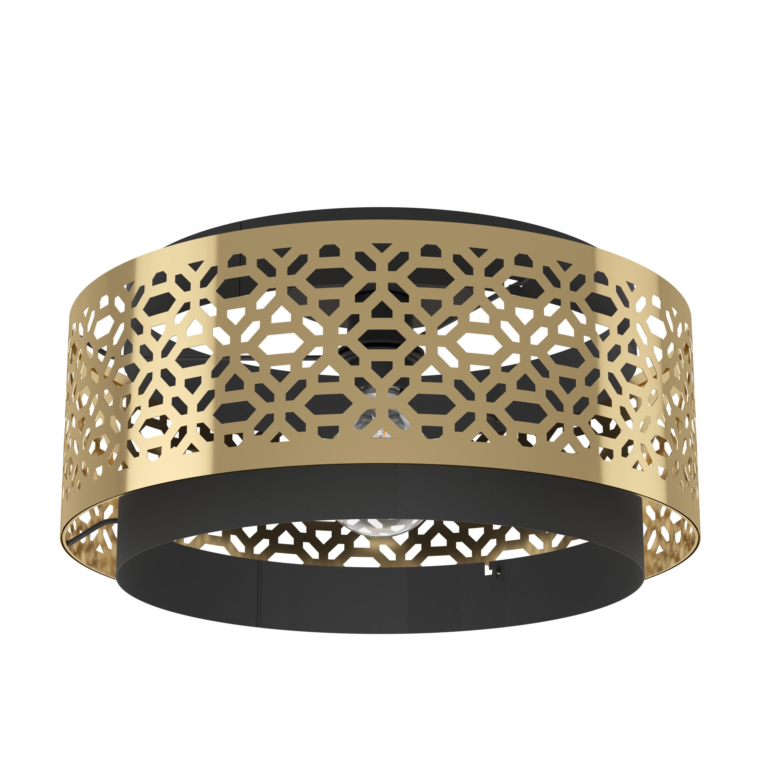 EGLO plafondlamp Sandbach - e27 - ø 42 cm - zwart/goud - staal