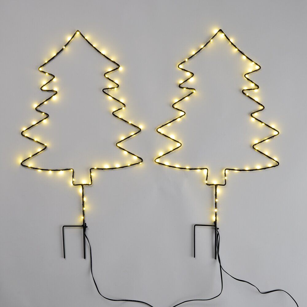Sapin de No&euml;l à planter x2 lumineux 130LED métal H55cm