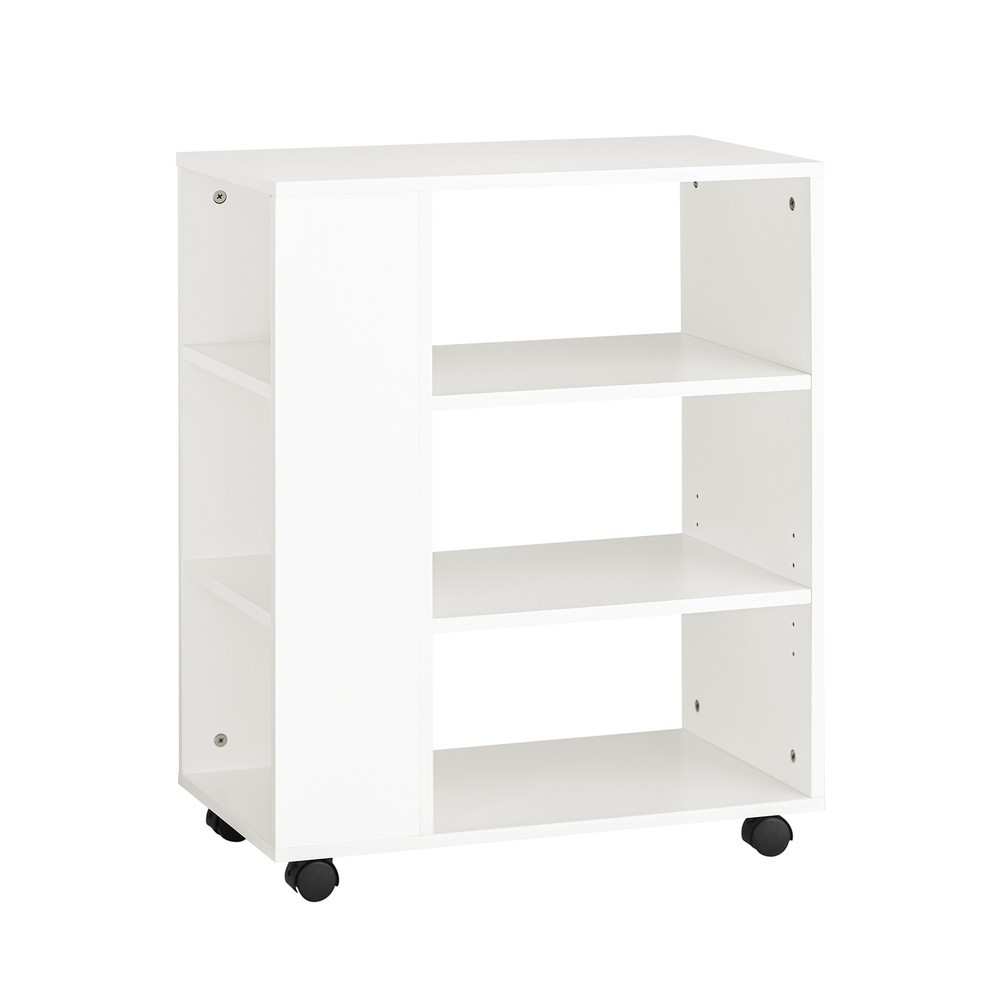 SoBuy Kontener biurowy z 4 półkami Biały 60x35x75cm Nowoczesny FBT68-W