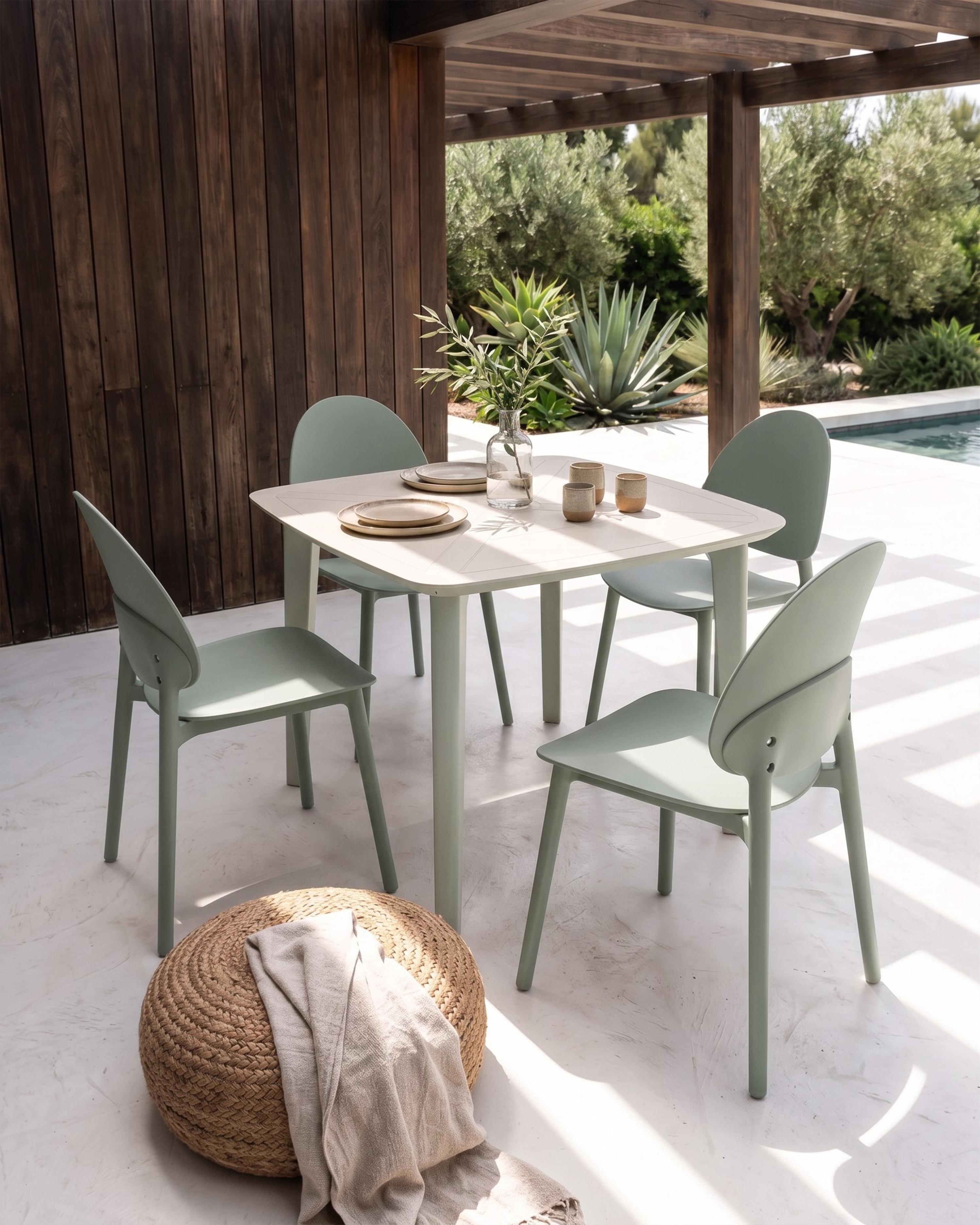 Set of 4 Garden Chairs CEARA Mint Green