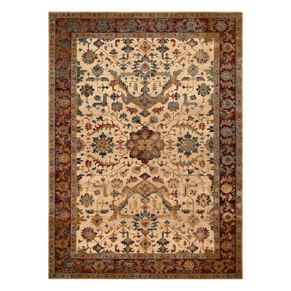 Dywan wełniany POLONIA VERANO Ornament, ramka jasny rubin 170x235 cm