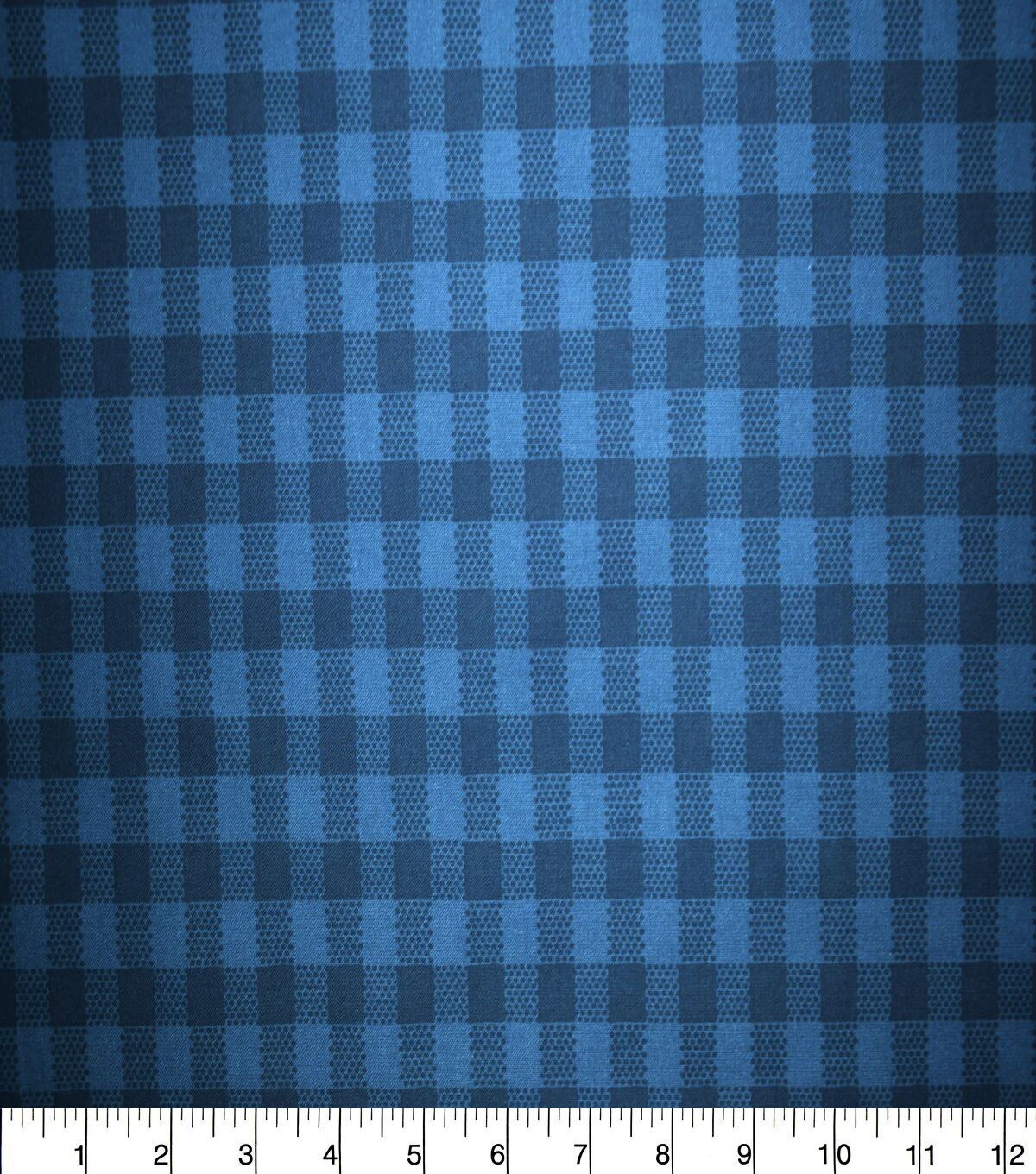 Blue Gingham Checks Quilt Cotton Fabric by Quilter's Showcase