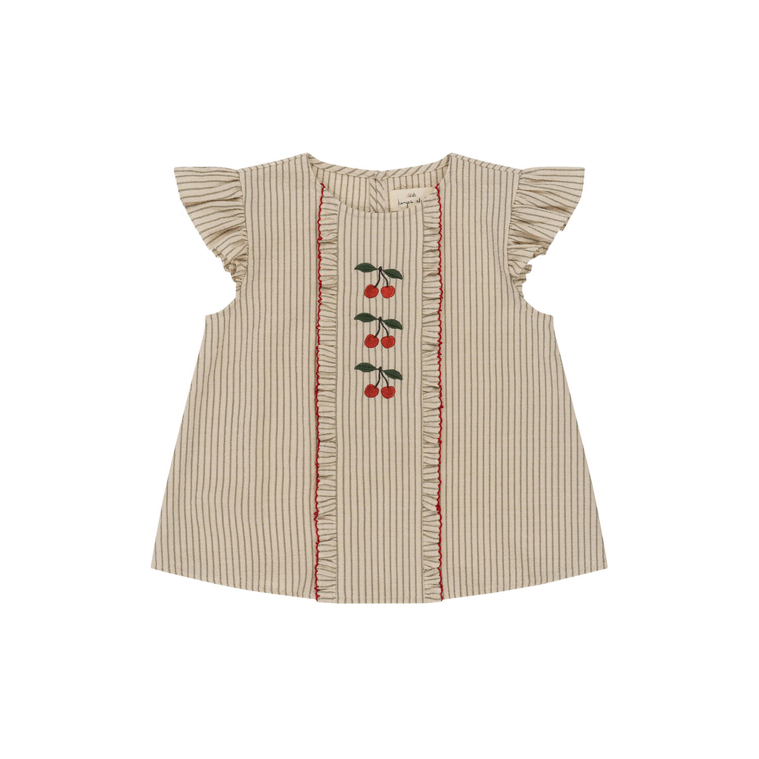Ellie Frill Top, tea stripe