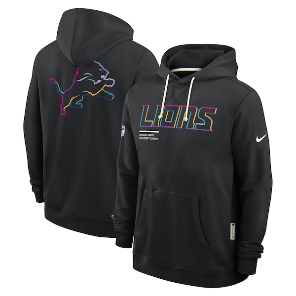 Detroit Lions Nike 2025 NFL Crucial Catch Sideline Standard Issue Dri-FIT Hoodie - Black