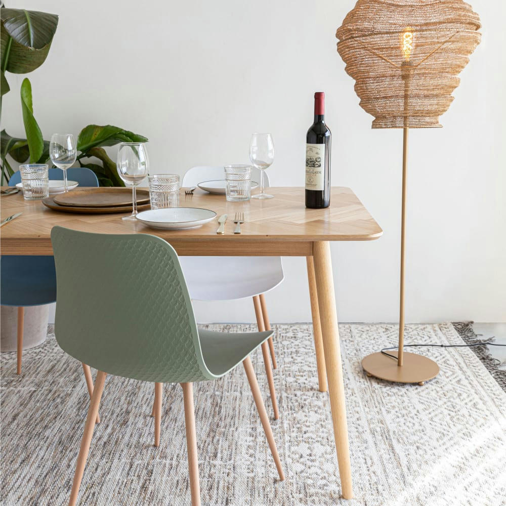 FABIO - Table à manger en bois 180x90cm bois clair