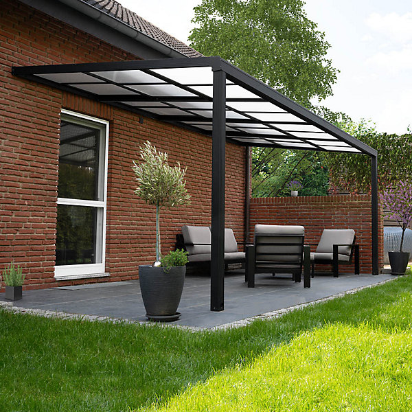 Abri de terrasse SOLIS DELUXE Gris 290 x 295 x 233 / 272 cm