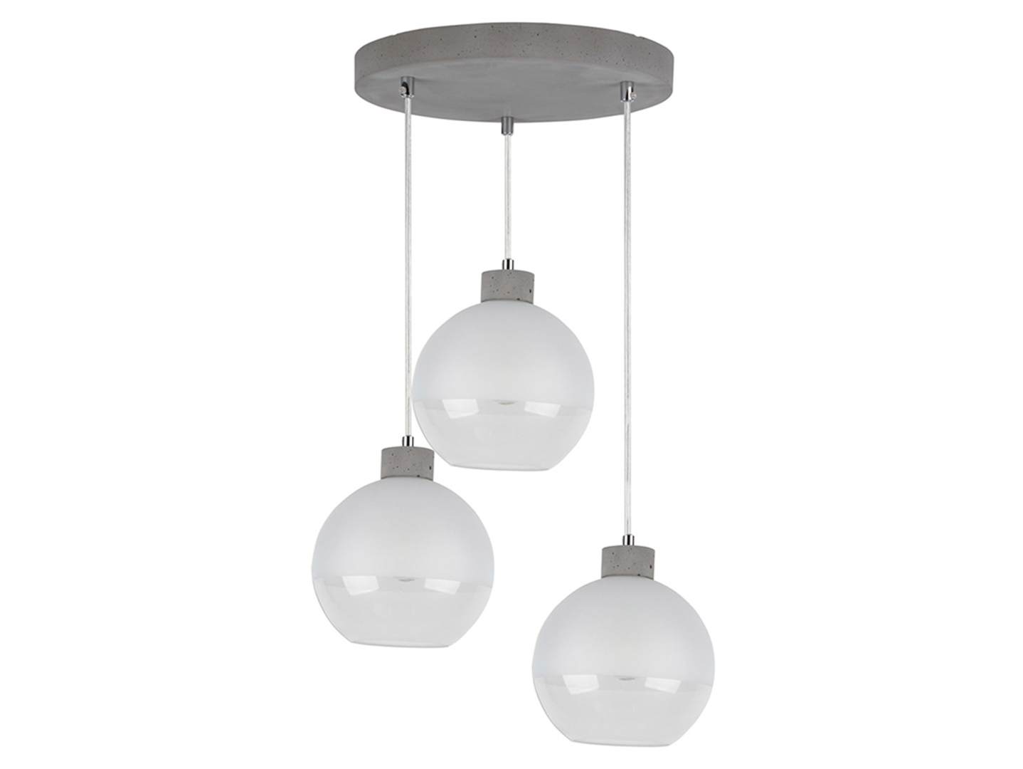 Lampa wisząca Fresh 3-punktowa szklana szara