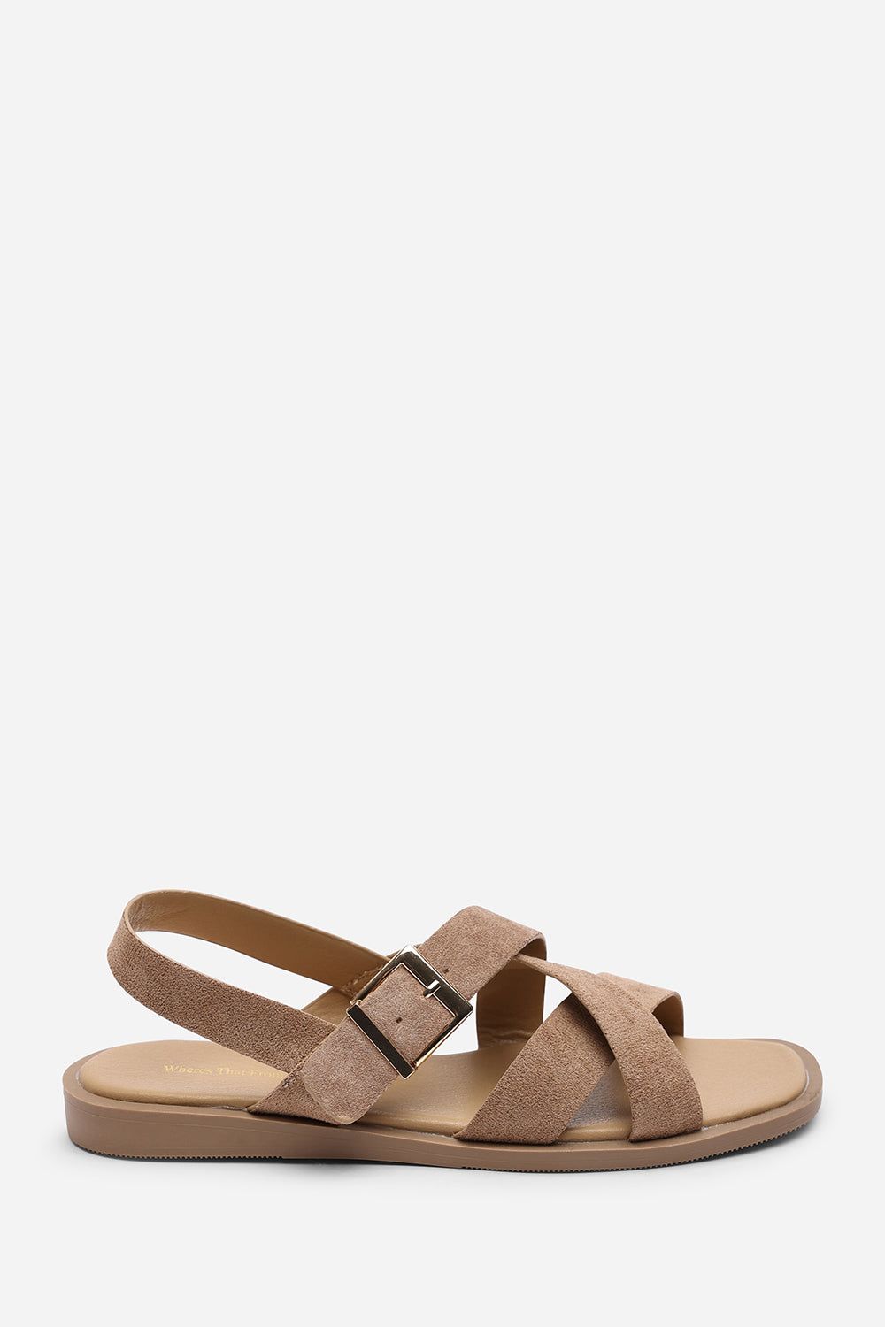 Where's That From Capri Cross Over Open Toe Suede Sandal