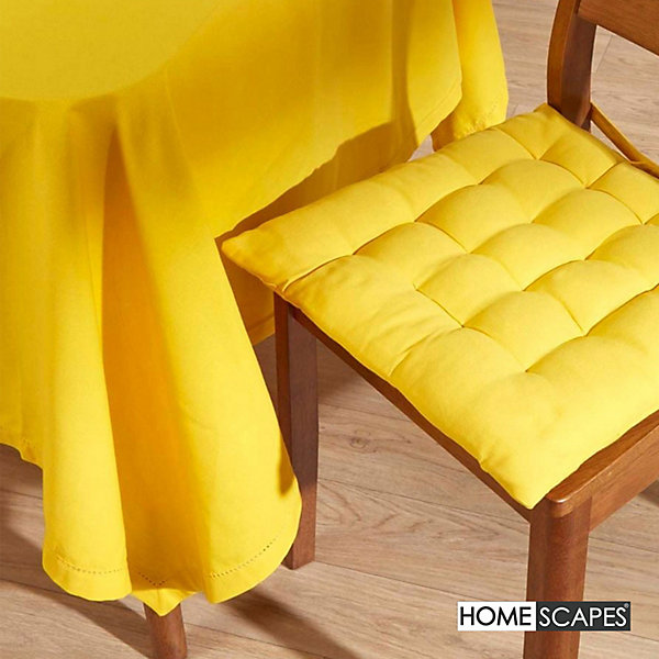 Nappe ronde en 100% coton - jaune - 178 cm - HOMESCAPES - Lavable en machine