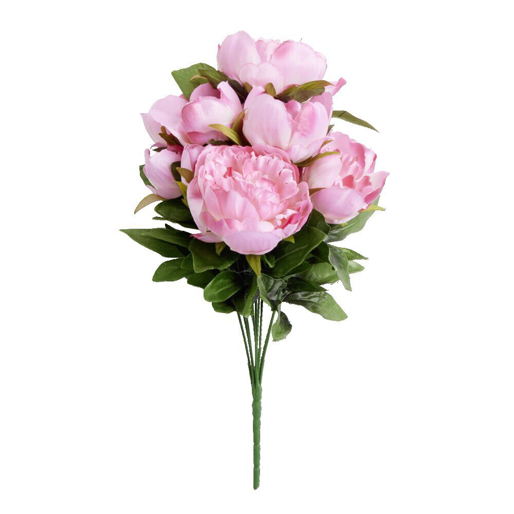 Bouquet fleurs artificielles pivoines 10 têtes H42cm - 3 modèles