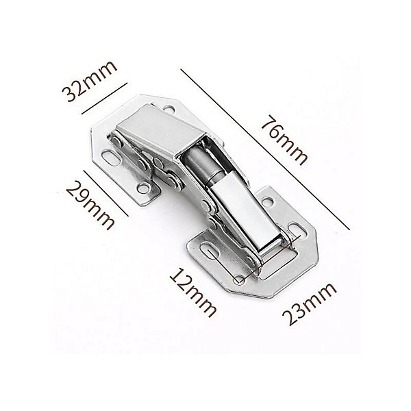 BASHLWUA Lot de 10 charnières de porte d'armoire en acier allié, charnière de meuble à 90 degrés de 3 pouces, vis assorties