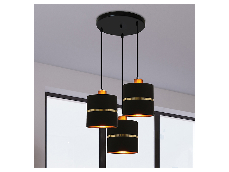 Lampa wisząca Assam 3-punktowa czarna