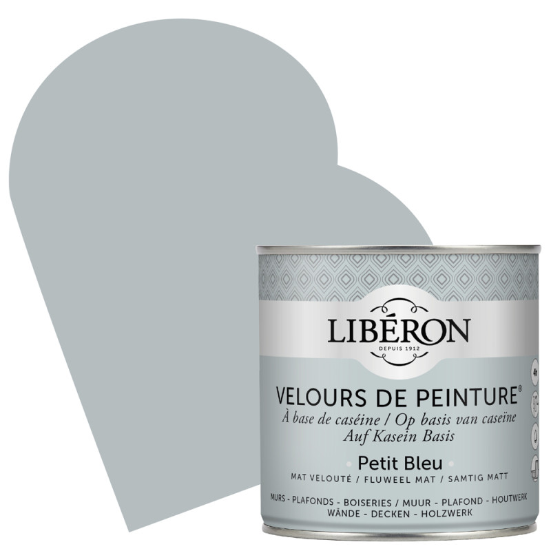 Peinture pour murs Velours de Peinture petit bleu mat 0,5 L LIBERON