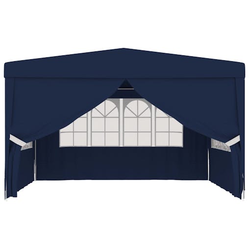 NNEVL Professional Party Tent with Side Walls 4x4 m Blue 90 g/m&sup2;
