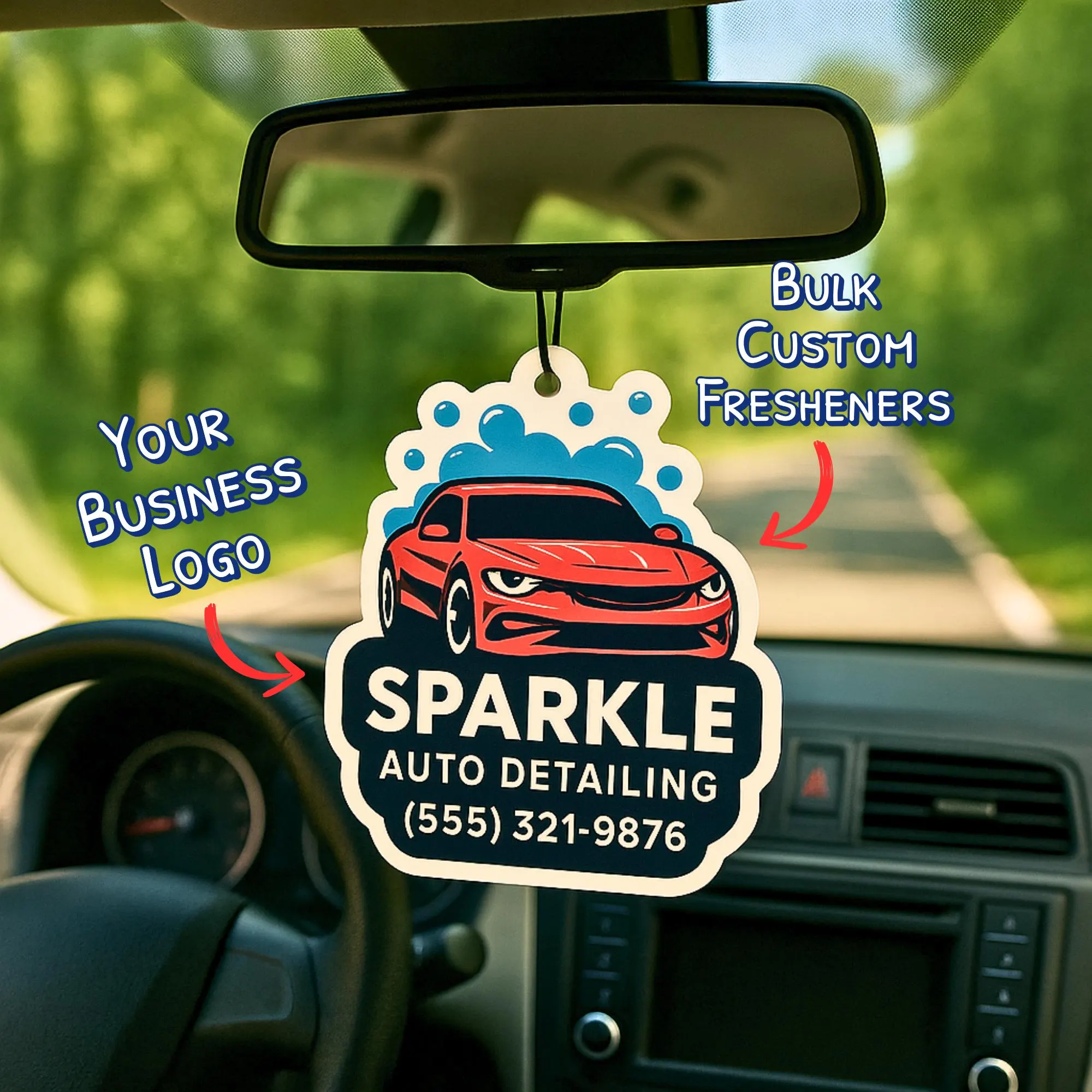 1000pcs Large Bulk Custom Business Logo Air Freshener, Custom Brand Air Freshener For Business, Wholesale Custom Promotional Logo Freshener
