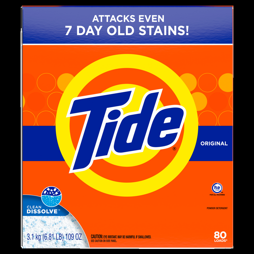 Tide Powder Laundry Detergent, Original, 89 loads, 3.1 kg