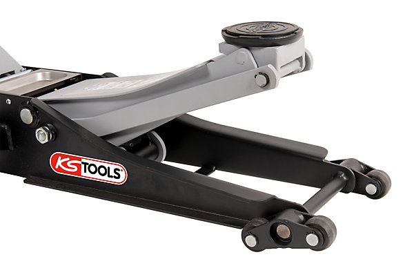 KS Tools - 161.0372 - Cric hydraulique extra-bas acier ULTIMATE 2 t avec double-roues avant
