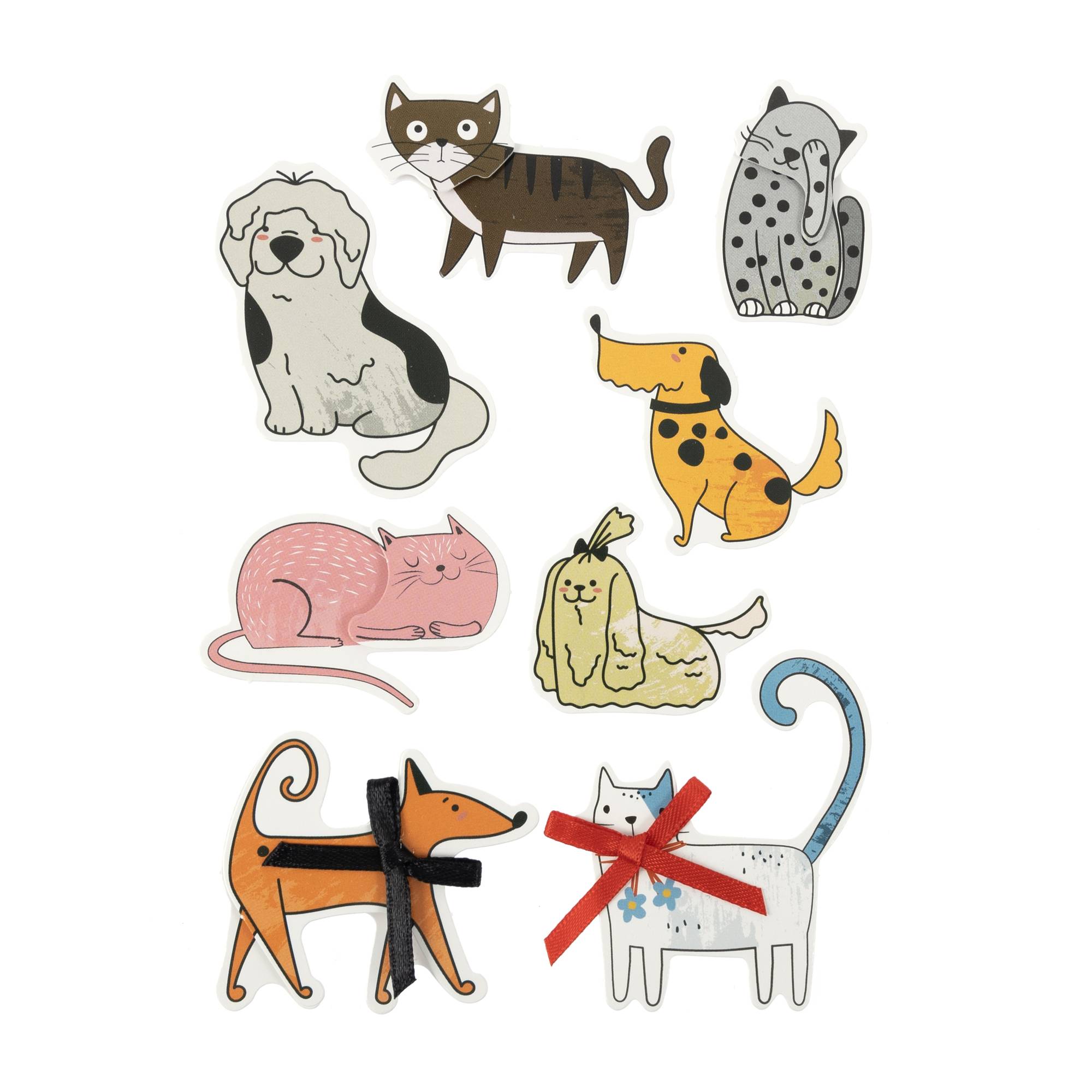 Cute Cats and Dogs Card Toppers 8 Pack