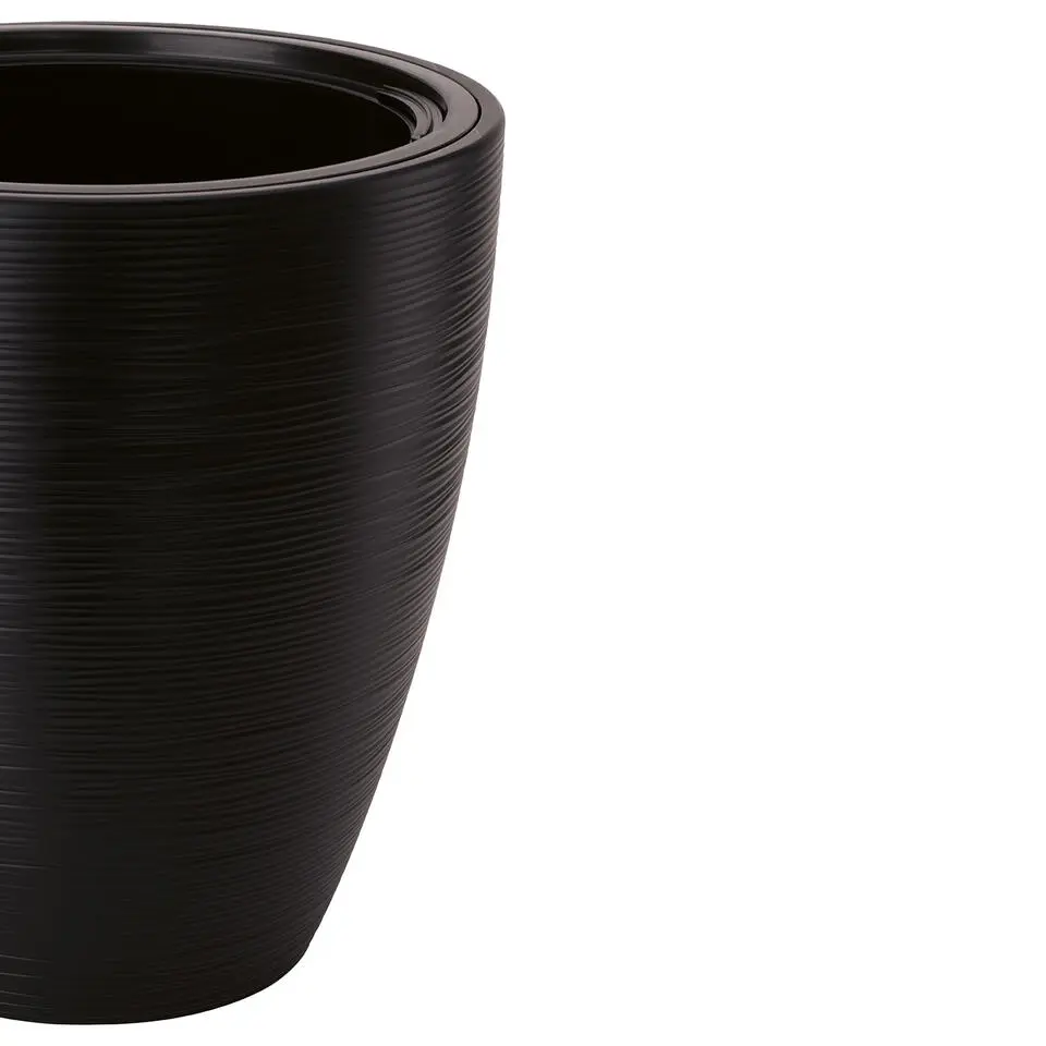 Form Plastic Plantenpot/bloempot - kunststof - zwart - 30 x 32 cm