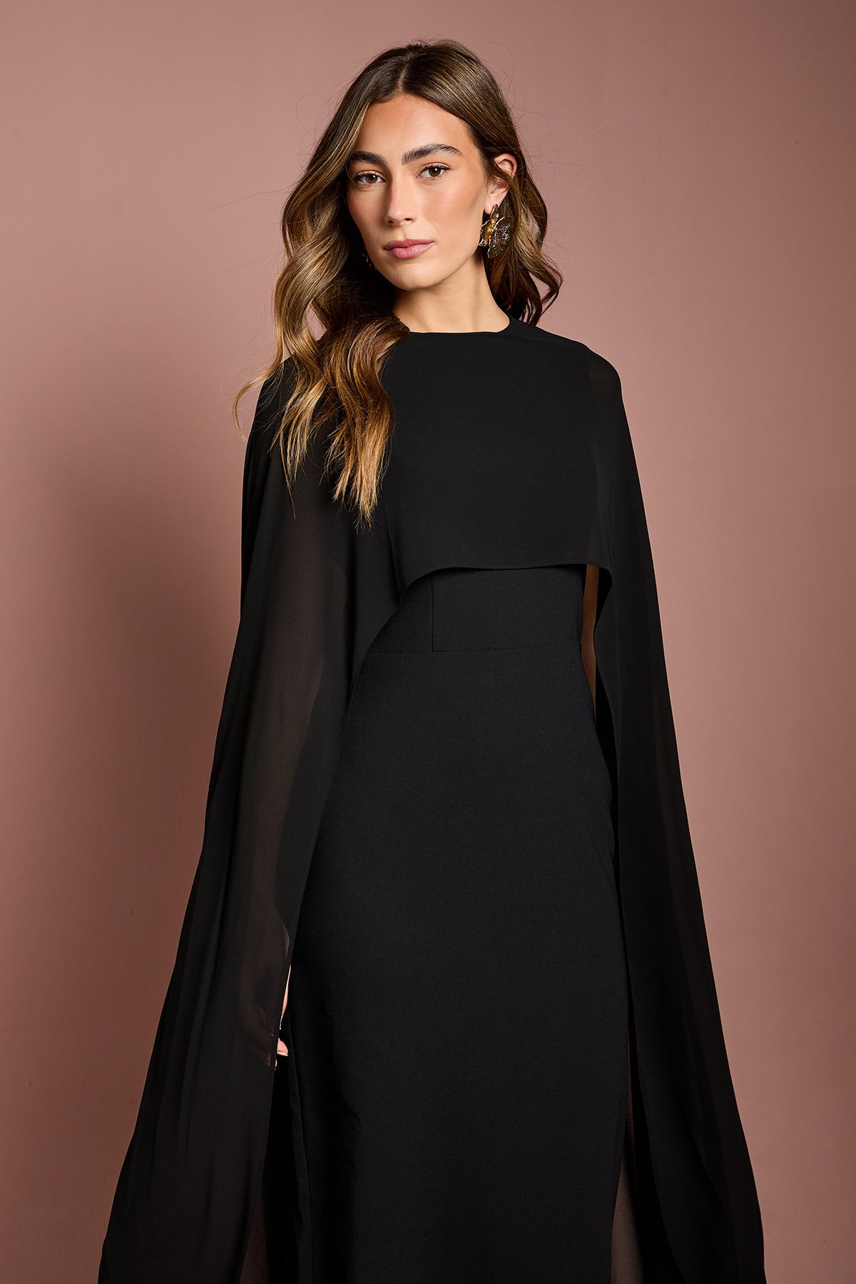 Coast Cape Sleeve Maxi Dress