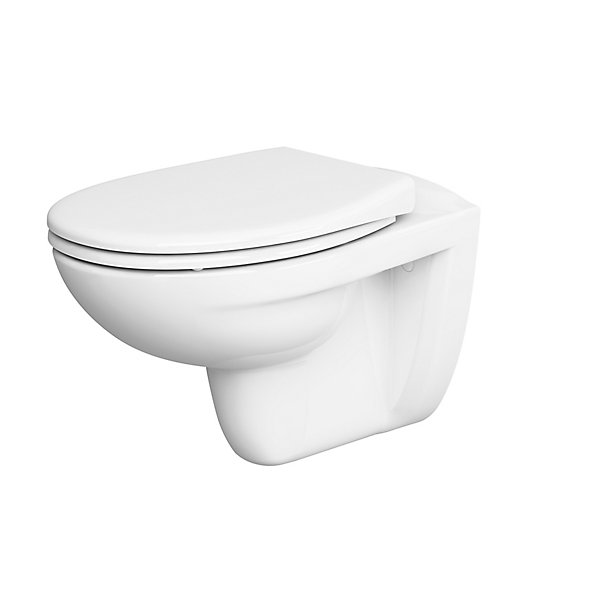 Pack WC suspendu Lagon, en porcelaine vitrifiée avec abattant   bâti-support universel, GoodHome