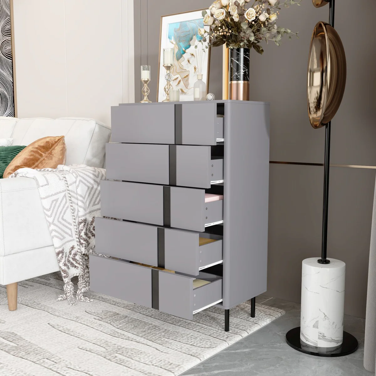 Wooden Chest with Adjustable Metal Legs - Stylish Storage Essential