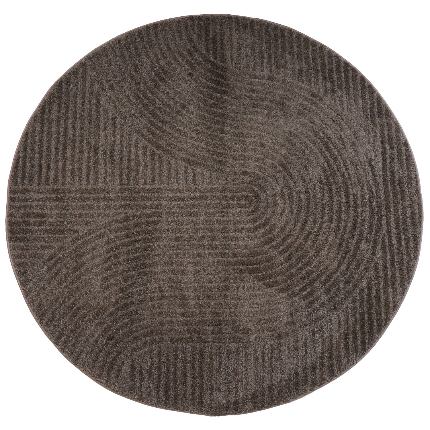 Veer Carpets - Vloerkleed Ella Brown Rond ø160 cm