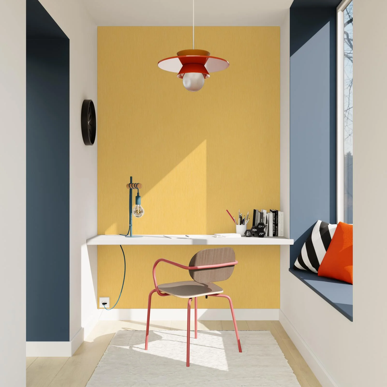 Papier peint PANAMA coloris jaune maïs
