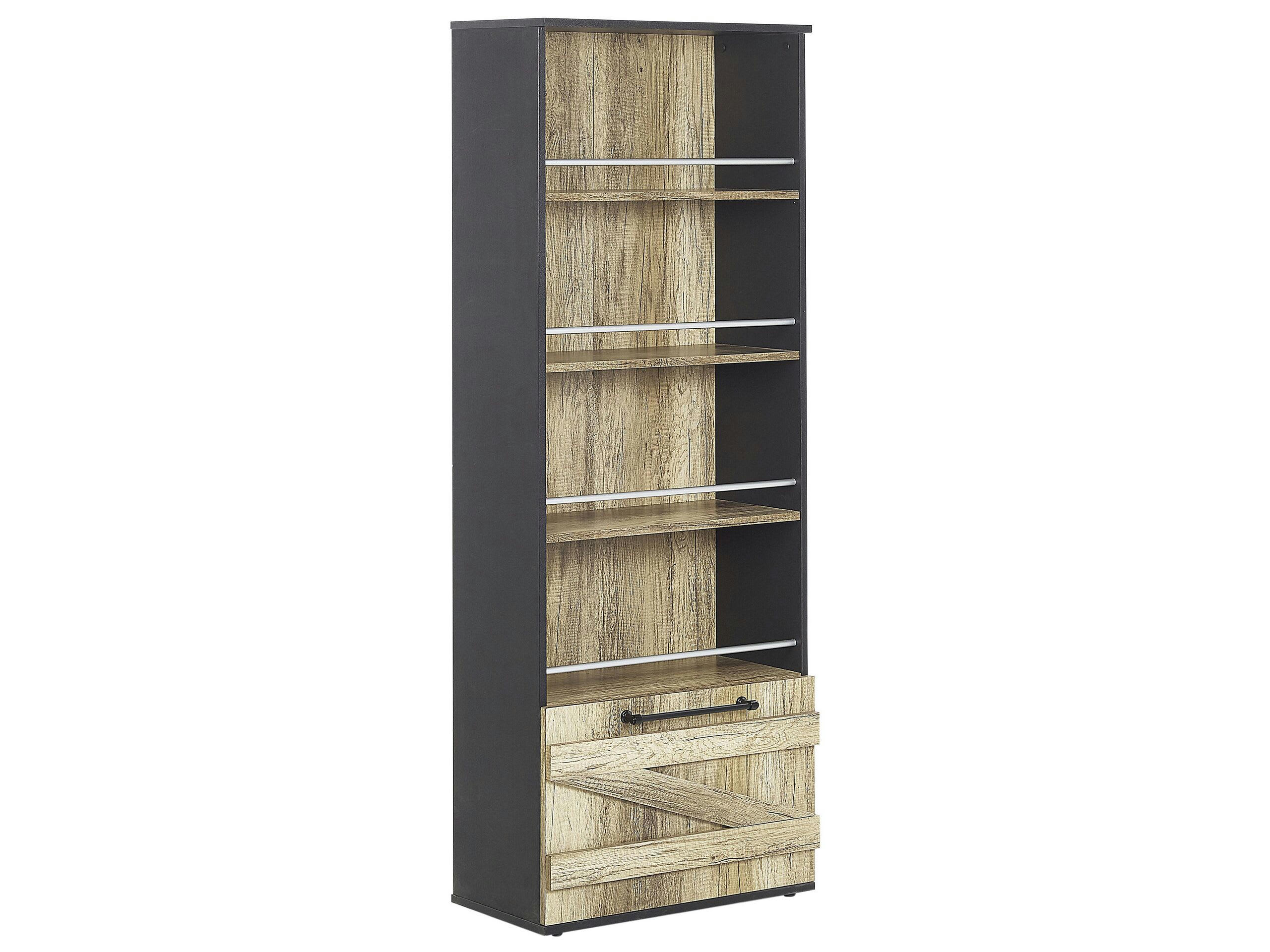 SALTER - Bibliothèque noire et effet bois clair